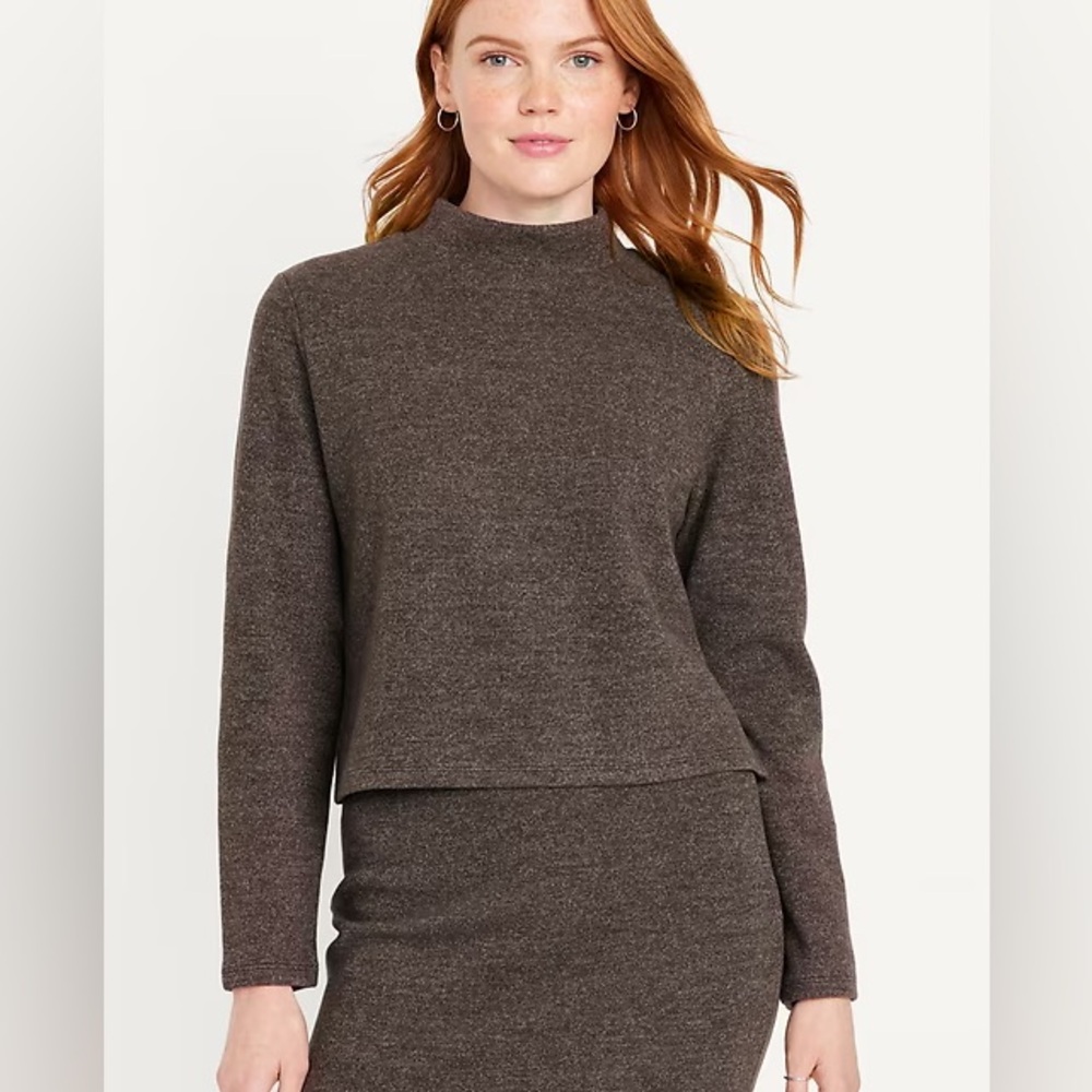 Cozy ribbed mock neck top